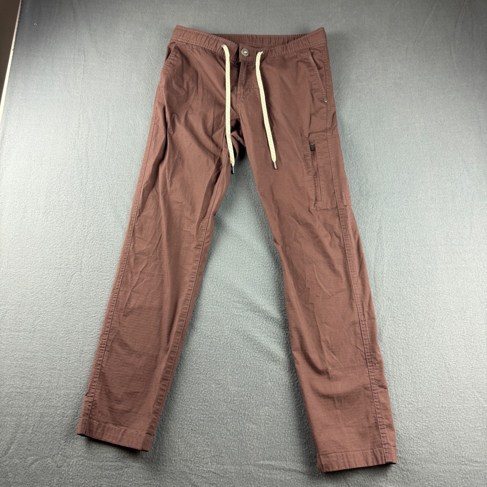 Vuori Climber Pants Men's S Burgundy Ripstop Hiking Drawstring Gym Athleisure